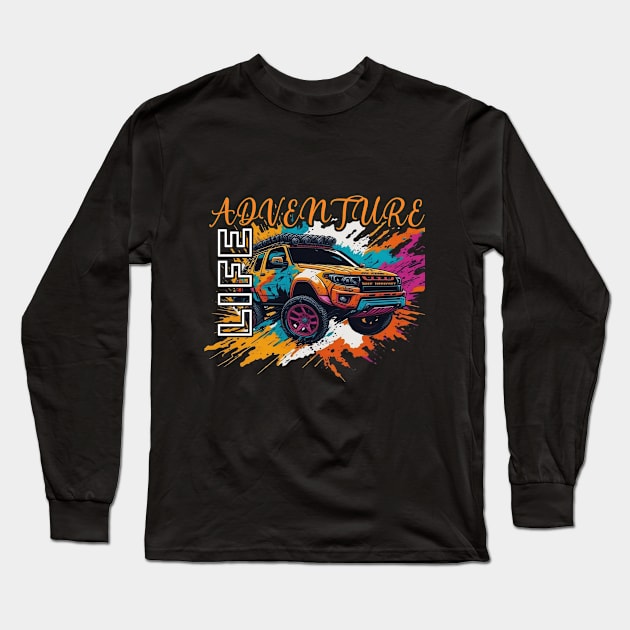 Adventure life 4x4 car retro design. Long Sleeve T-Shirt by Sohan Print Store